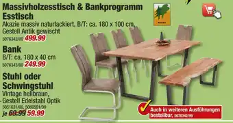 Poco Massivholzesstisch & bankprogramm Angebot