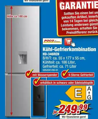 Poco Poco line kühl-gefrierkombination Angebot