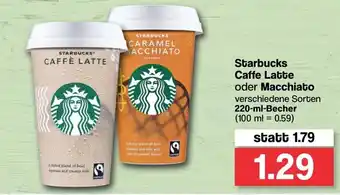 Famila Nord West Starbucks Caffe Latte oder Macchiato 220ml Becher Angebot