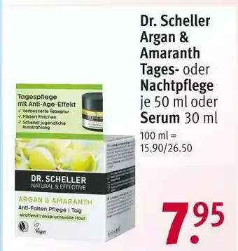 Rossmann Dr. scheller argan & amaranth tages-, nachtpflege oder serum Angebot