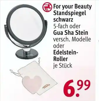 Rossmann For your beauty standspiegel, gua sha stein oder edelstein-roller Angebot