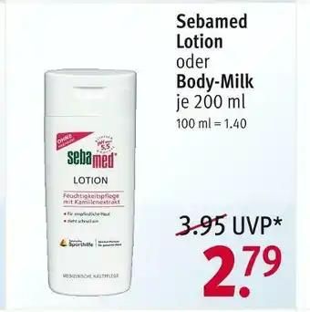 Rossmann Sebamed lotion oder body-milk Angebot