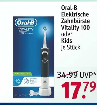 Rossmann Oral-b elektrische zahnbürste vitality 100 oder kids Angebot