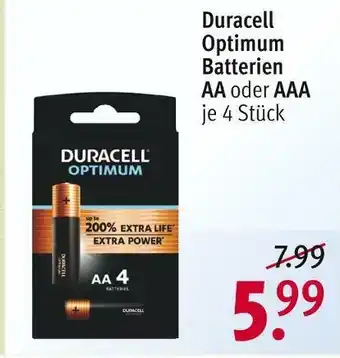 Rossmann Duracell optimum batterien Angebot