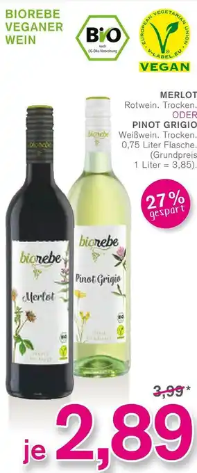 KODi Biorebe merlot rotwein oder pinot grigio weißwein Angebot