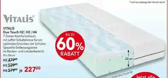 Matratzen Concord Vitalis Duo Touch H2 L H3 L H4 Angebot