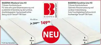 Matratzen Concord Badenia Weekend Line H3 Angebot