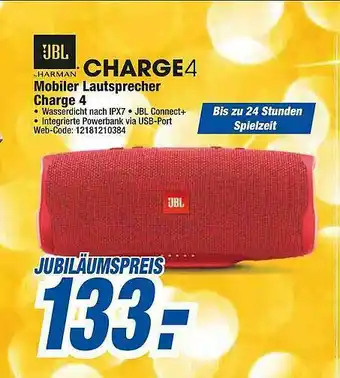 expert Octomedia Jbl Harman Charge Mobiler Lautsprecher Charge 4 Angebot