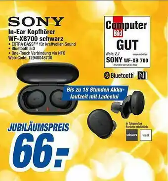 expert Octomedia Sony In Ear Kopfhörer Wf-xb700 Schwarz Angebot