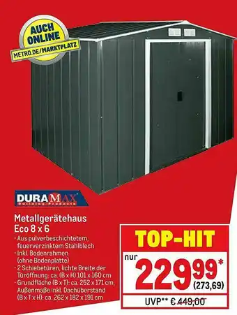 METRO Metallgerätehaus Eco Angebot