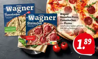 Nah & Frisch Wagner Steinofen-Pizza, Flammkuchen oder Pizzies verschiedene Sorten, gefroren 300-380-g Angebot