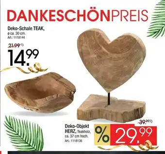 Zurbrüggen Deko-schale teak oder deko-objekt herz Angebot