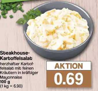 Famila Nord West Steakhouse-Kartoffelsalat herzhafter Kartof-felsalat mit feinen Kräutern in kräftiger Mayonnaise 100 g Angebot