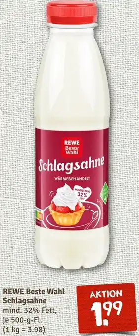 nahkauf REWE Beste Wahl Schlagsahne 500 g Fl. Angebot