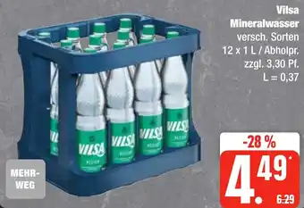 Edeka Frischemarkt Vilsa Mineralwasser 12 x 1 L Angebot