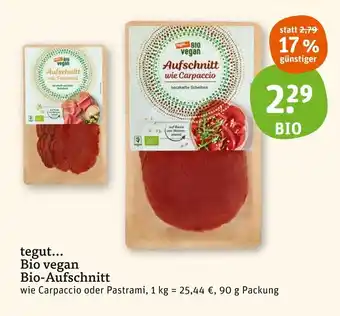 basic tegut... Bio vegan Bio-Aufschnitt 90 g Packung Angebot