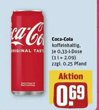 REWE Coca-Cola koffeinhaltig, 330ml Angebot