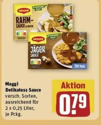 REWE Maggi Delikatess Sauce versch. Sorten, ausreichend für 2 x 0,25 Liter, je Pckg. Angebot