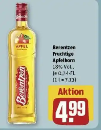 REWE Berentzen Fruchtige Apfelkorn 18% Vol., je 0,7-l Angebot