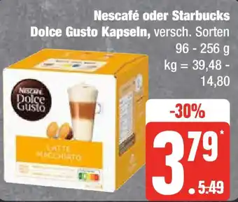 Edeka Nescafé oder Starbucks Dolce Gusto Kapseln 96-256 g Angebot