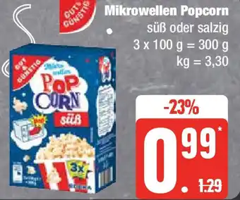 Edeka Mikrowellen Popcorn süß oder salzig 300 g Angebot