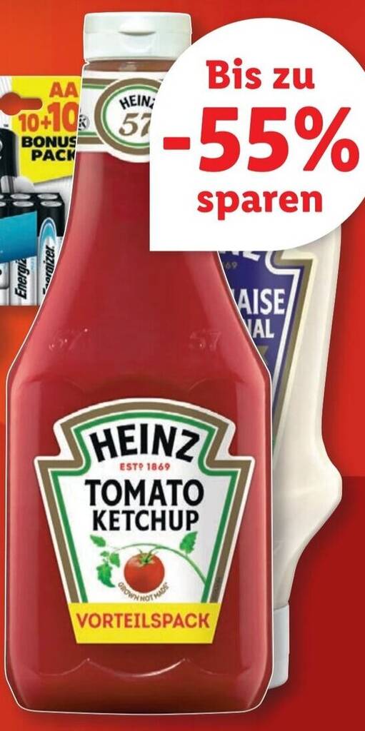 Heinz Tomaten ketchup/ Mayonnaise Das Original 1,17 l /800 ml Angebot