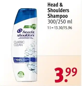 Rossmann Head & Shoulders Shampoo 300/250 ml Angebot