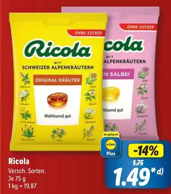 Lidl Ricola 75 g Angebot