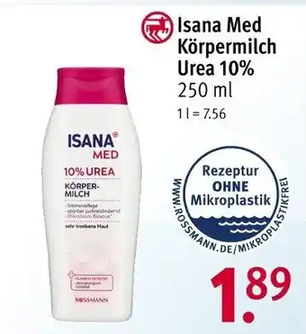 Rossmann Isana Med Körpermilch Urea 10% 250 ml Angebot