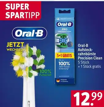 Rossmann Oral-B Aufsteckzahnbürste Precision Clean 5 Stück + 1 Stück gratis Angebot