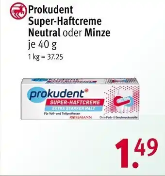 Rossmann Prokudent Super-Haftcreme Neutral oder Minze je 40 g Angebot