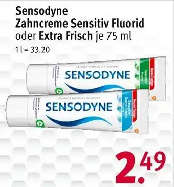 Rossmann Sensodyne Zahncreme Sensitiv Fluorid oder Extra Frisch je 75 ml Angebot