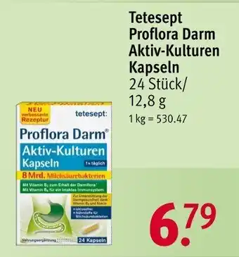 Rossmann Tetesept Proflora Darm Aktiv-Kulturen Kapseln 24 Stück/ 12,8 g Angebot
