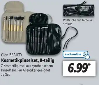 Lidl Cien BEAUTY Kosmetikpinselset, 8-teilig Angebot