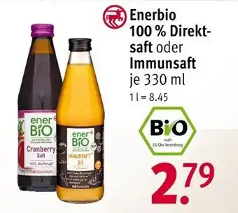 Rossmann Enerbio 100 % Direkt-saft oder Immunsaft je 330 ml Angebot