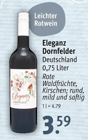 Rossmann Eleganz Dornfelder Deutschland 0,75 Liter Angebot