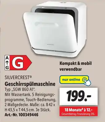 Lidl SILVERCREST Geschirrspülmaschine Angebot