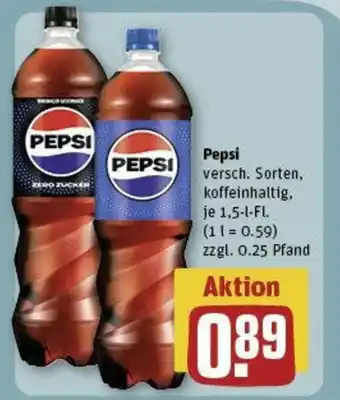 REWE Pepsi versch. Sorten, je 1,5-l-Fl. Angebot