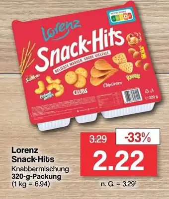 Famila Nord West Lorenz Snack-Hits Knabbermischung 320-g-Packung Angebot