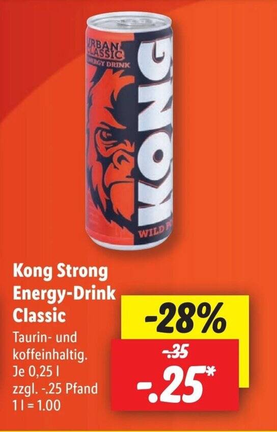 Kong Strong EnergyDrink Classic 0,25 l Angebot bei Lidl