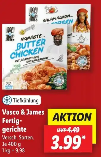 Lidl Vasco & James Fertig-gerichte 400 g Angebot