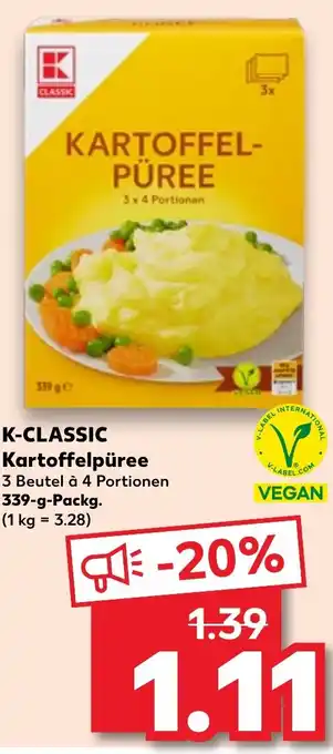 Kaufland K-CLASSIC Kartoffelpüree 339 g Packg. Angebot