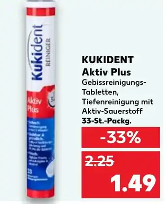 Kaufland KUKIDENT Aktiv Plus Gebissreinigungs-Tabletten 33-St.-Packg. Angebot