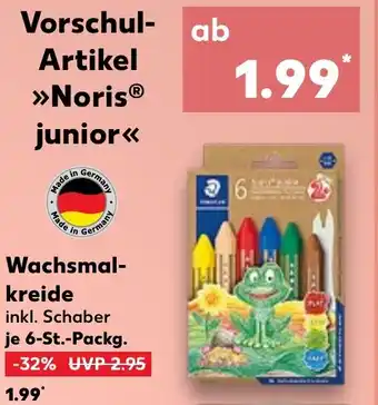 Kaufland Vorschul- Artikel >>Noris junior<< Wachsmal-kreide 6 St. Packg. Angebot