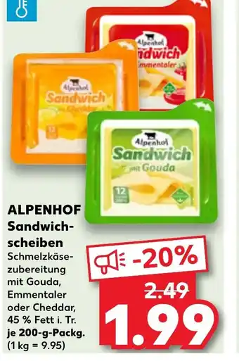 Kaufland ALPENHOF Sandwich-scheiben 200-g-Packg. Angebot