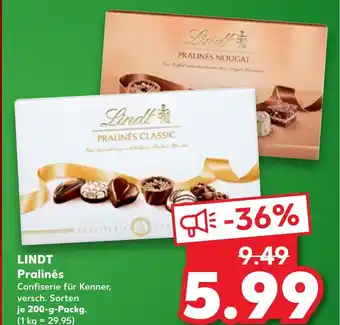 Kaufland LINDT Pralinés 200 g Packg. Angebot