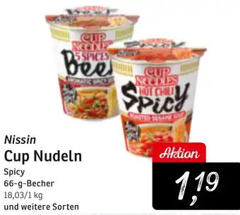 KONSUM Nissin Cup Nudeln 66 g Becher Angebot