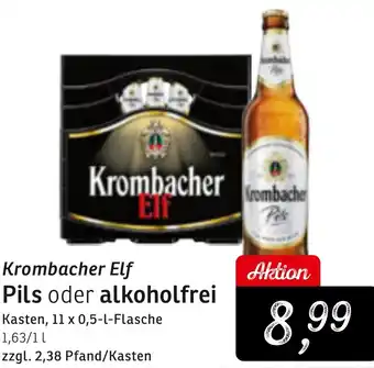 KONSUM Krombacher Elf Pils oder alkoholfrei 11x0,5 L Flasche Angebot