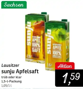 KONSUM Lausitzer sunju Apfelsaft 1,5 L Packung Angebot