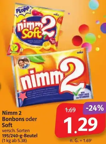 Markant Markt Nimm 2 Bonbons oder Soft 195/240 g Beutel Angebot